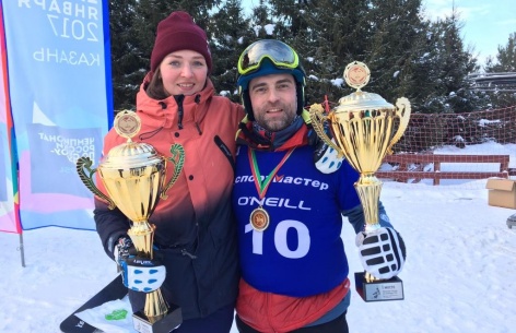 Станислав Детков и Алёна Заварзина выиграли Чемпионат России в параллельном слаломе-гиганте