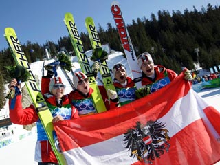 Австрийские прыгуны поучаствовали в марафоне