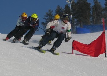 Арсений Алешков и Анна Антонова - победители первого этапа Кубка России по ски-кроссу