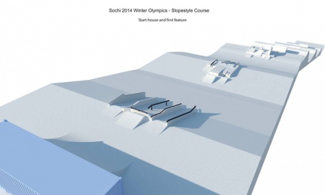 Дизайн олимпийской трассы для слоуп-стайла представили на двух концах света
