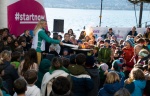 Olympic flame visits Oberhofen am Thunersee