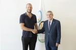 IOC President Bach meets Aksel Lund Svindal and Virginie Faivre