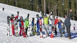 Rok Marguc, coach Jernej Demsar and young Slovenian riders in Rogla