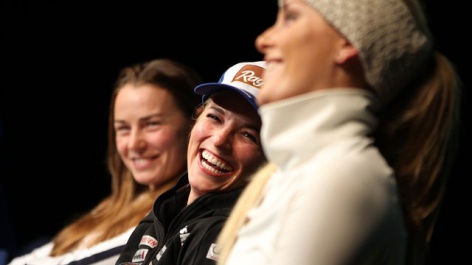 Maze, Vonn & Gut press conference in Val d'Isère