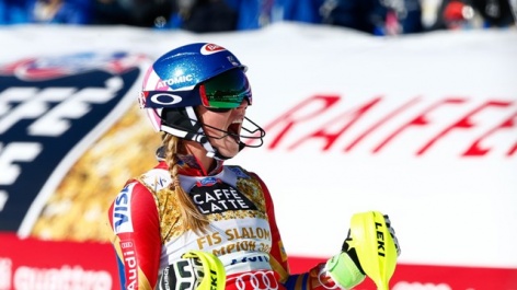 Golden three-peat in slalom for Shiffrin