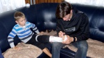 Peter Prevc makes young jumper happy